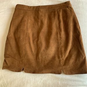 Sadie & Sage fitted suede miniskirt brown SZ XS